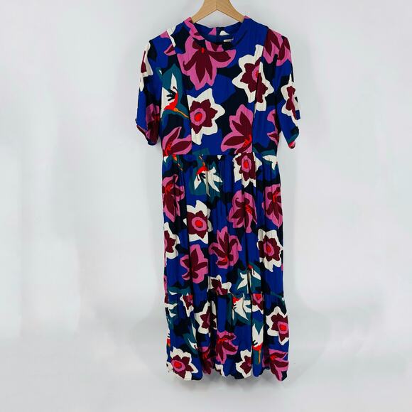 NWT Roolee Mom Dress Floral Print Nursing Friendly Midi Short Sleeve Size Large - Picture 12 of 12